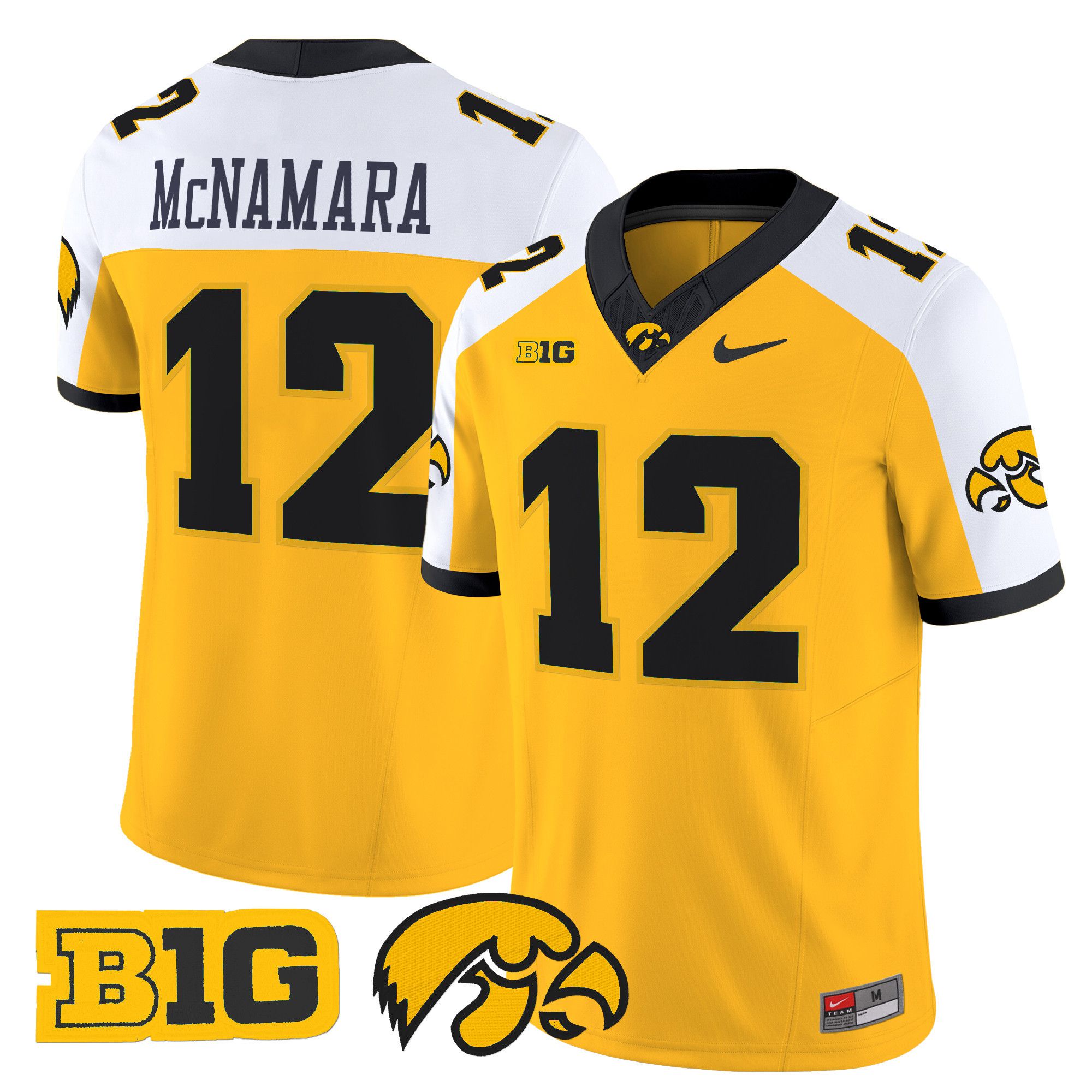Men Iowa Hawkeyes #12 Mcnamara Yellow Nike 2024 Vapor Limited NCAA Jersey->ncaa teams->NCAA Jersey